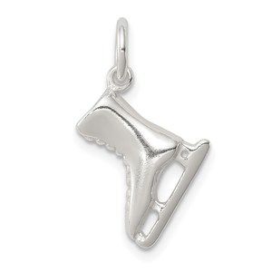 925 Sterling Silver Ice Skate Necklace Charm Pendant